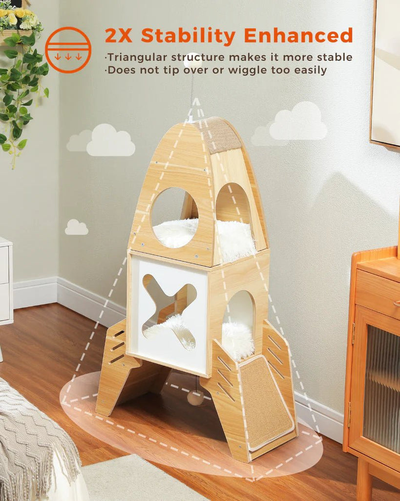 110cm Rocket Cat Tree Tower Scratching Post - House Of Pets Delight (HOPD)