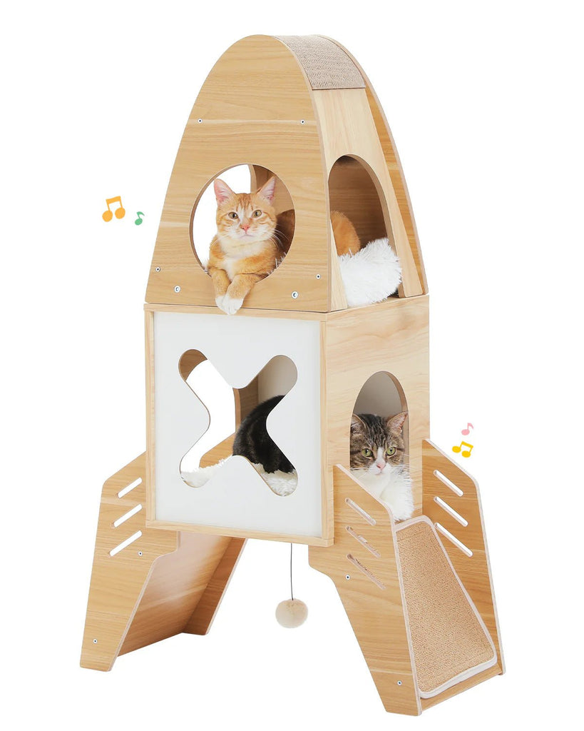 110cm Rocket Cat Tree Tower Scratching Post - House Of Pets Delight (HOPD)