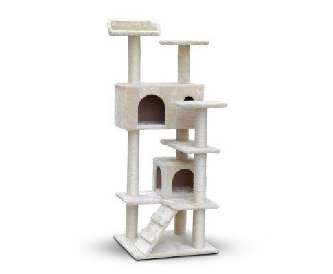 134cm Multi Level Cat Post in Beige - House Of Pets Delight (HOPD)