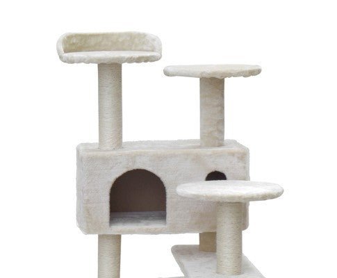 134cm Multi Level Cat Post in Beige - House Of Pets Delight (HOPD)