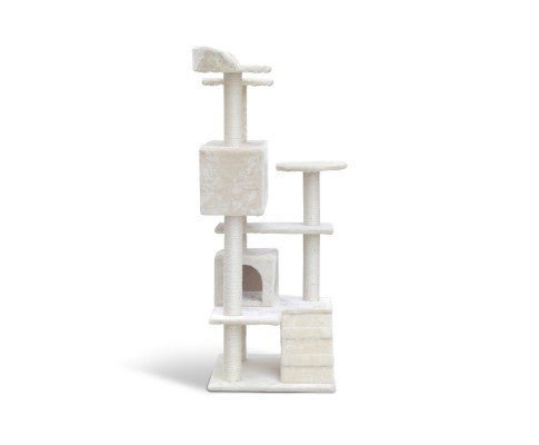 134cm Multi Level Cat Post in Beige - House Of Pets Delight (HOPD)