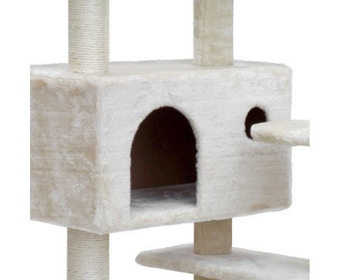 134cm Multi Level Cat Post in Beige - House Of Pets Delight (HOPD)