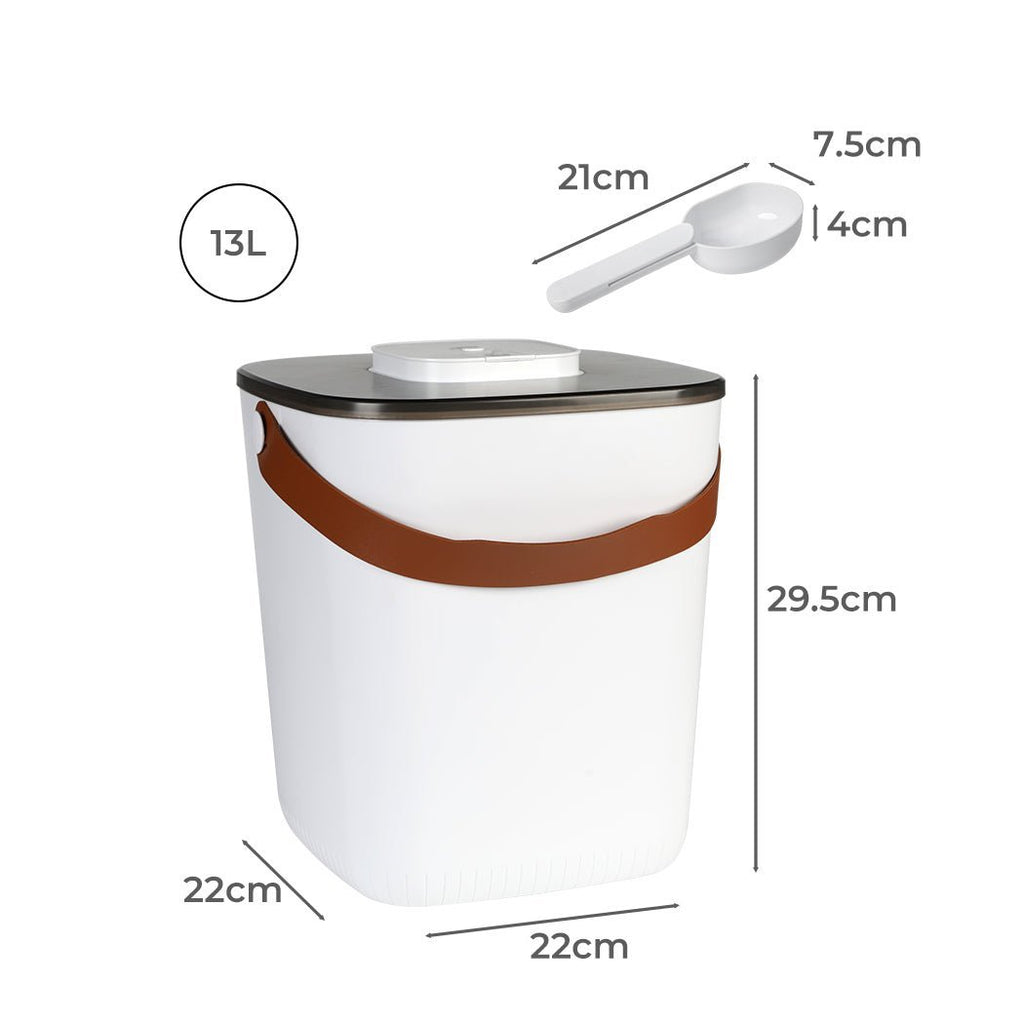 13L Smart Vacuum Pet Food Storage Container Kitchen Box Scoop Dispenser - House Of Pets Delight (HOPD)