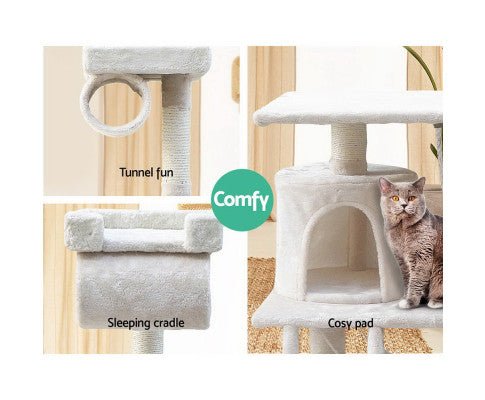 141cm Cat Scratching Tree Post with Hammock (2 Colours) - House Of Pets Delight (HOPD)