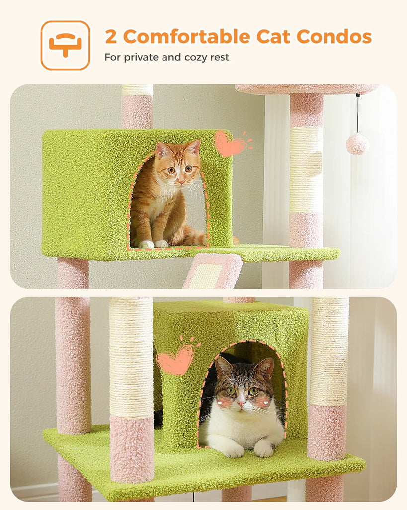 180cm Flower Cat Tree Tower Condo - Pink - House Of Pets Delight (HOPD)