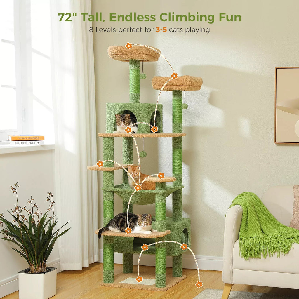 184cm Cat Tree Tower Scratching Post Scratcher Condo House with Bed - House Of Pets Delight (HOPD)