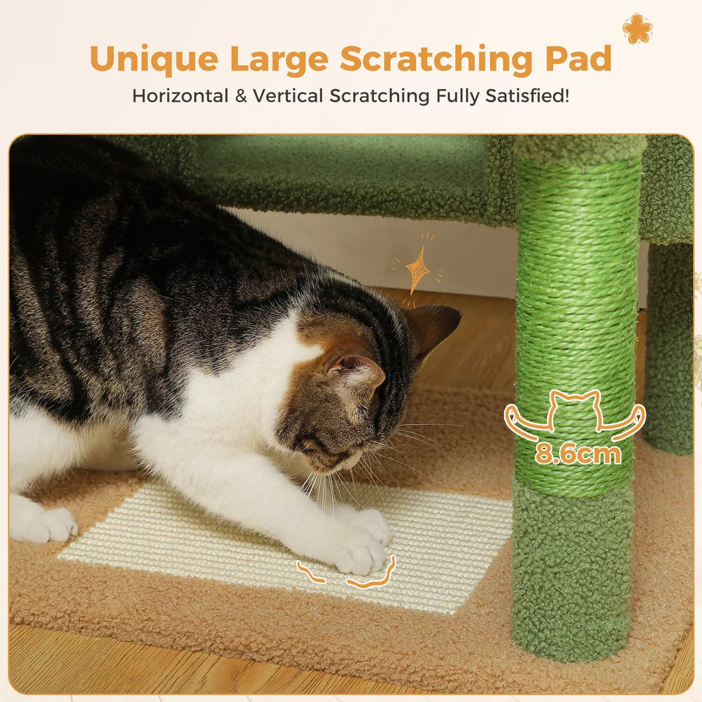 184cm Cat Tree Tower Scratching Post Scratcher Condo House with Bed - House Of Pets Delight (HOPD)