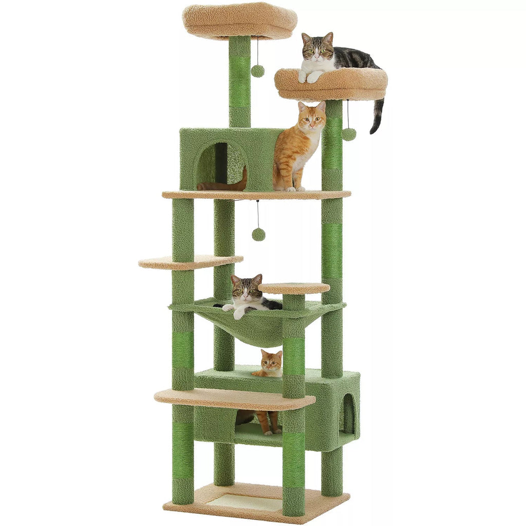 184cm Cat Tree Tower Scratching Post Scratcher Condo House with Bed - House Of Pets Delight (HOPD)