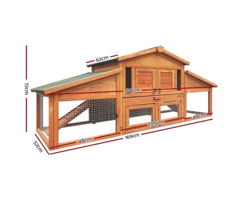 2 Storey Wooden Hutch Coop - House Of Pets Delight (HOPD)