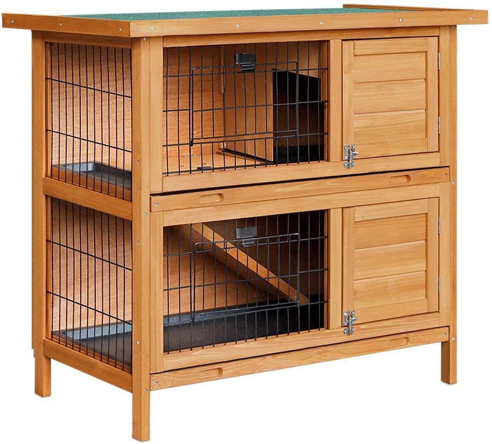 2 Storey Wooden Rabbit Hutch - House Of Pets Delight (HOPD)