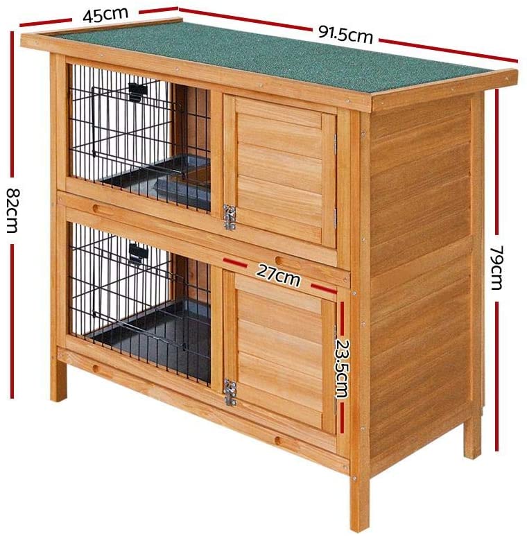 2 Storey Wooden Rabbit Hutch - House Of Pets Delight (HOPD)