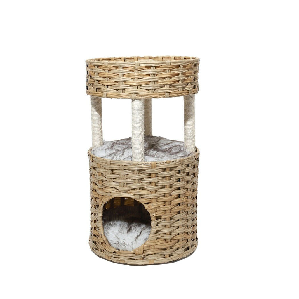 2 Tier Rattan Cat Sleeping Nest - House Of Pets Delight (HOPD)