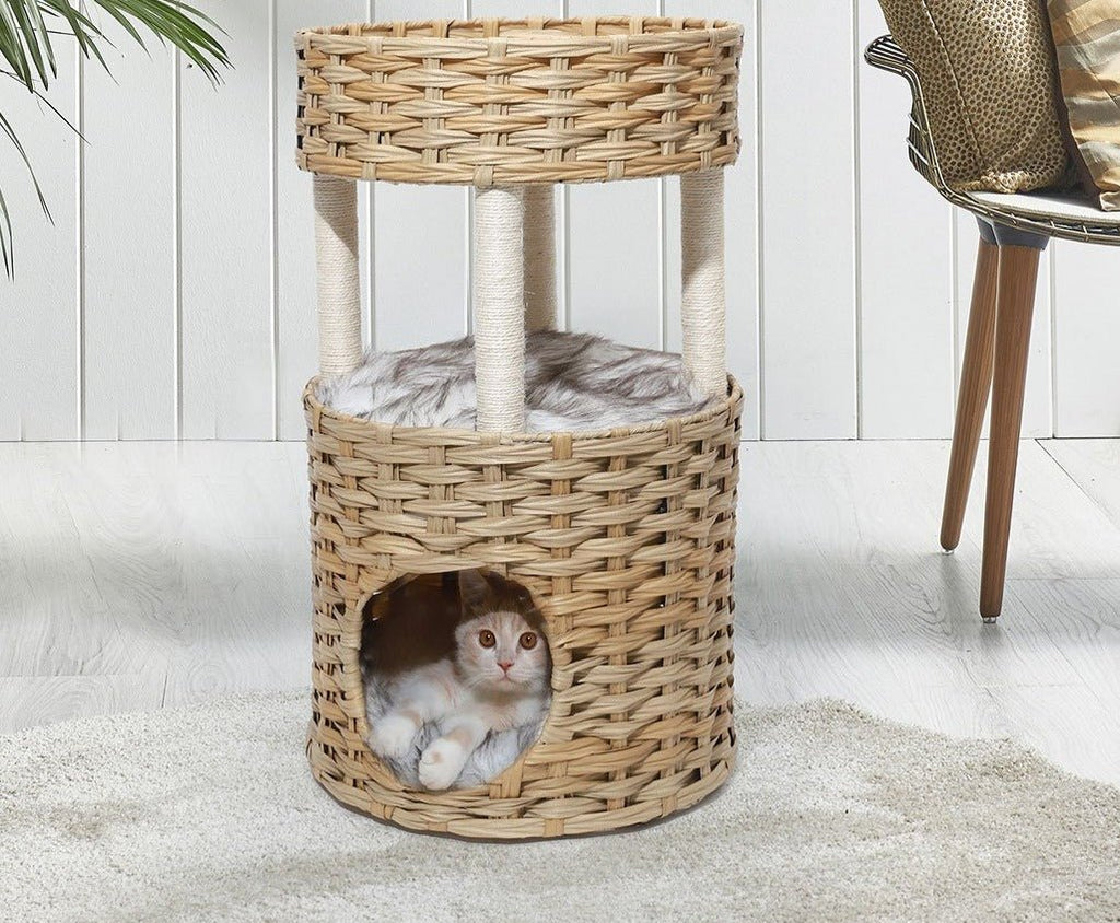 2 Tier Rattan Cat Sleeping Nest - House Of Pets Delight (HOPD)