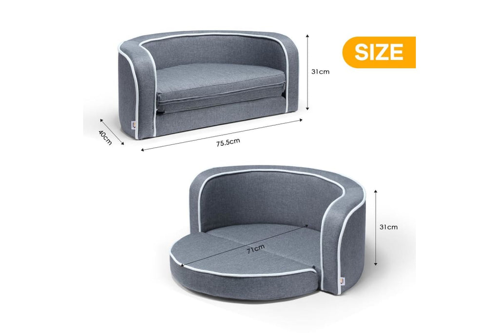 2in1 Pet Bed Sofa Foldable Cushion Fabric Luxury - House Of Pets Delight (HOPD)