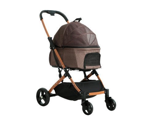 3 in 1 Brown Pet Dog Stroller - House Of Pets Delight (HOPD)