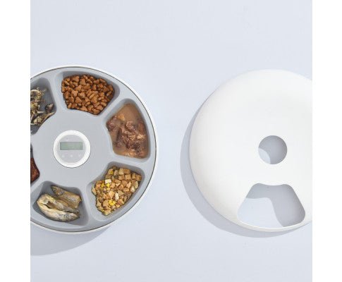 6 Meal Automatic Pet Food Dispenser with Programmable Timer - White - House Of Pets Delight (HOPD)