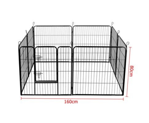 8 Panels Pet Dog Exercise Playpen Crate 80CM - House Of Pets Delight (HOPD)