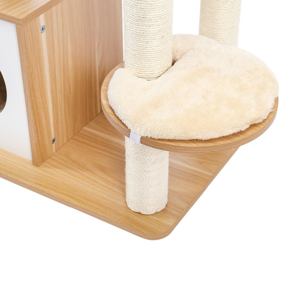 A Modern Wonderland Pet Cat Condo Tree With Scratcher XL - House Of Pets Delight (HOPD)