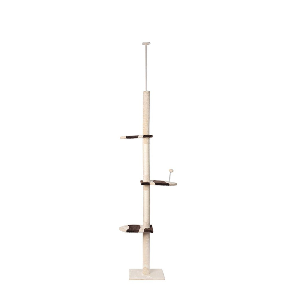 Adjustable Height Cat Scratching Post Tree - Cream - House Of Pets Delight (HOPD)