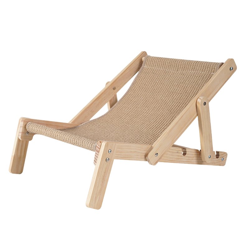 Adjustable Wooden Cat Lounge Chair - Comfortable Woven Hammock for Cats - House Of Pets Delight (HOPD)