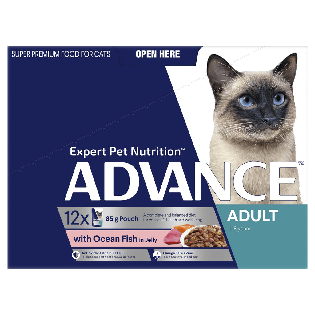 Adult Ocean Fish In Jelly Wet Cat Food Pouches 12X85G - House Of Pets Delight (HOPD)