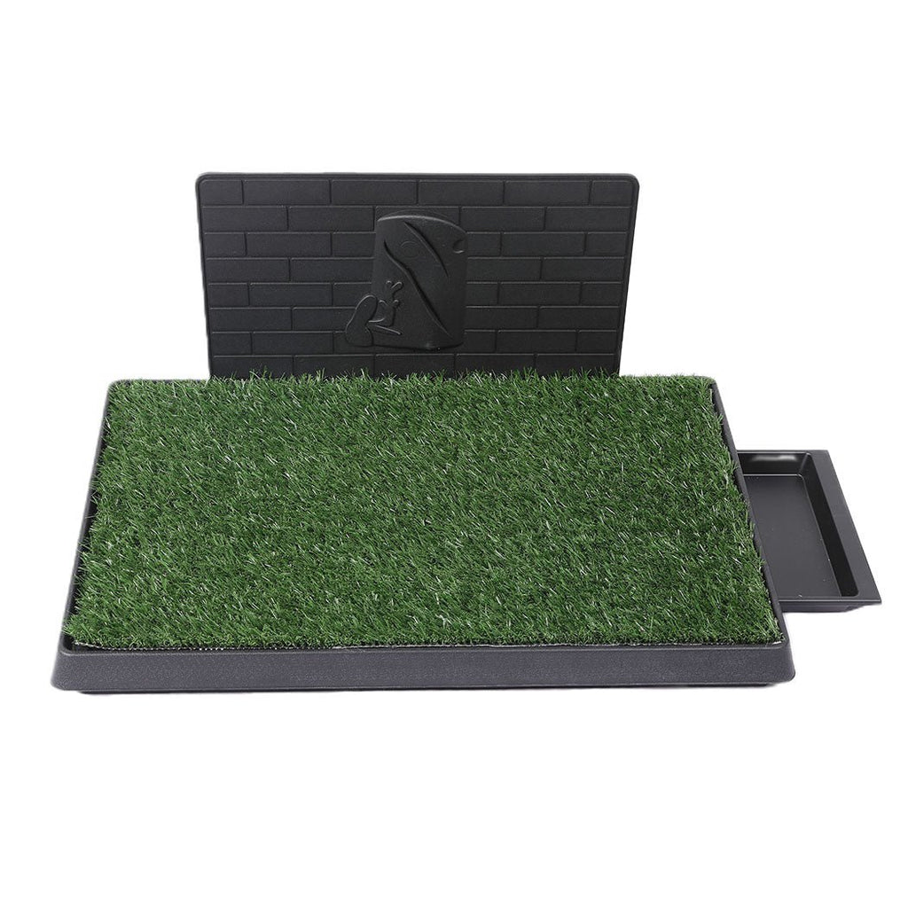 Artificial Grass Puppy Training Potty With Splash Proof Wall - House Of Pets Delight (HOPD)