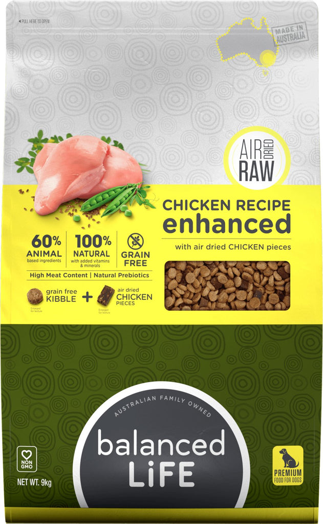 Balanced Life Enhanced Chicken Air Dried + Kibble Dog Food 9Kg - House Of Pets Delight (HOPD)