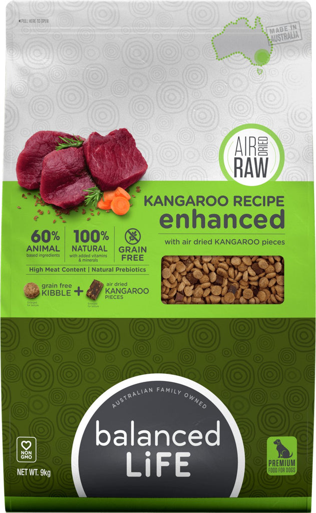 Balanced Life Enhanced Kangaroo Air Dried + Kibble Dog Food 9Kg - House Of Pets Delight (HOPD)