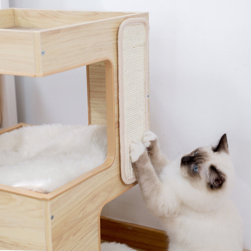 Bedside Table Cat Condo 60cm in Beige - House Of Pets Delight (HOPD)