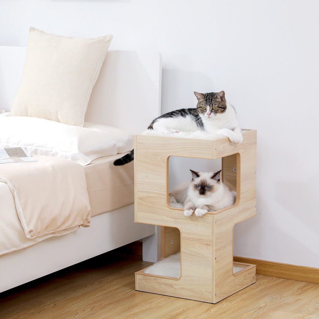 Bedside Table Cat Condo 60cm in Beige - House Of Pets Delight (HOPD)