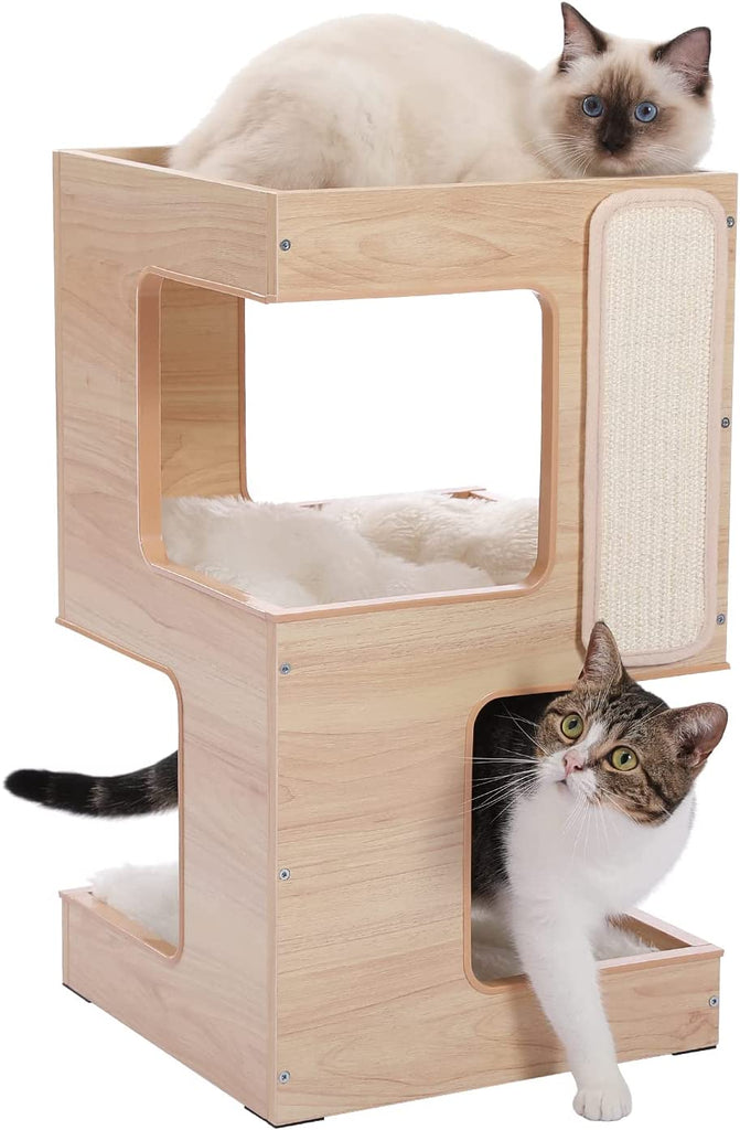 Bedside Table Cat Condo 60cm in Beige - House Of Pets Delight (HOPD)