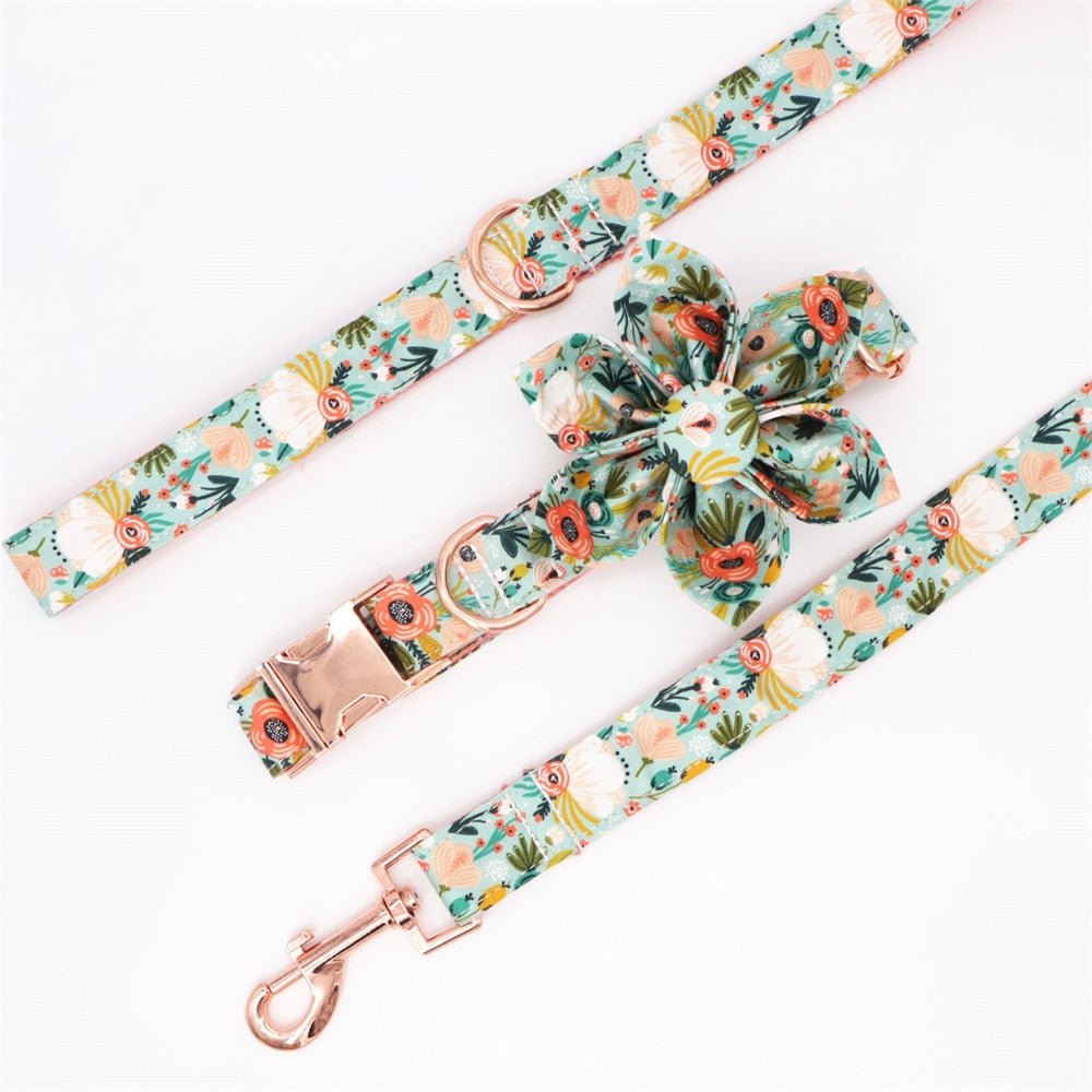 Botanical Flower Collar & Lead Set - House Of Pets Delight (HOPD)