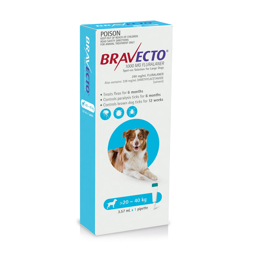 Bravecto Spot On For Dogs Blue 20 - 40kg - House Of Pets Delight (HOPD)