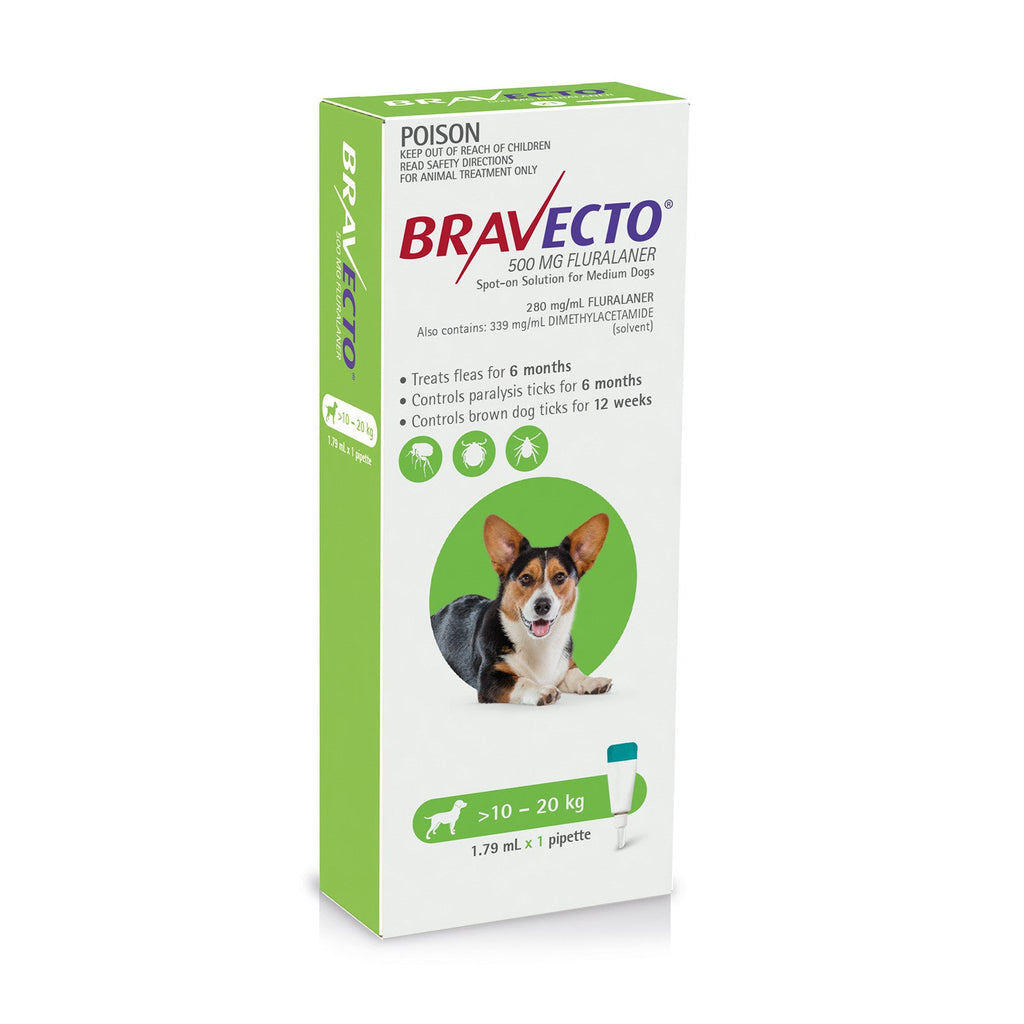 Bravecto Spot On For Dogs Green 10 - 20kg - House Of Pets Delight (HOPD)