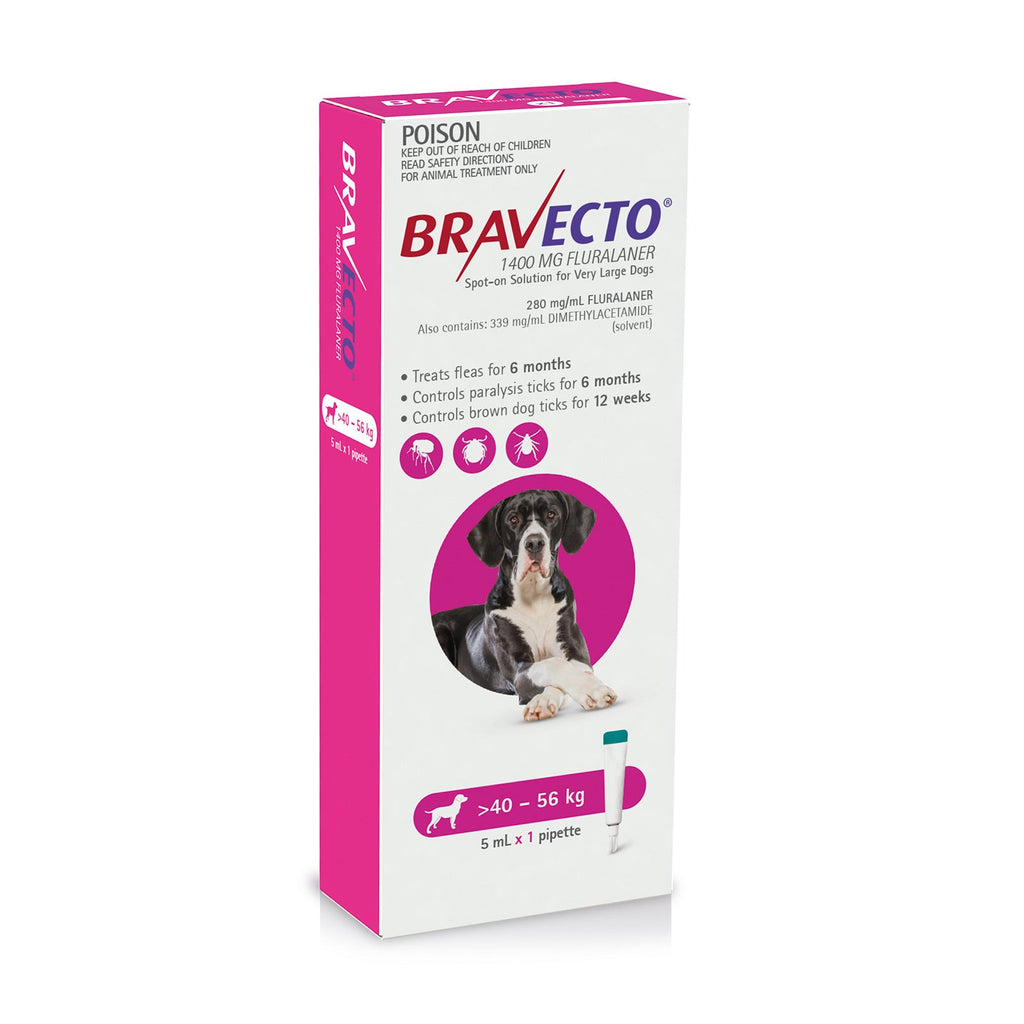 Bravecto Spot On For Dogs Pink 40 - 56kg - House Of Pets Delight (HOPD)