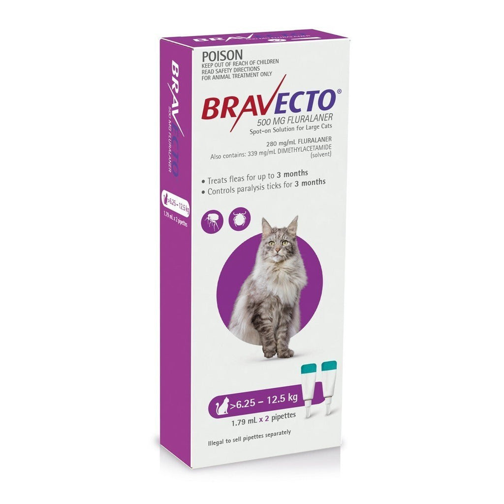 BRAVECTO SPOT - ON FOR LARGE CATS 6.25 - 12.5KG 2 PACK - House Of Pets Delight (HOPD)