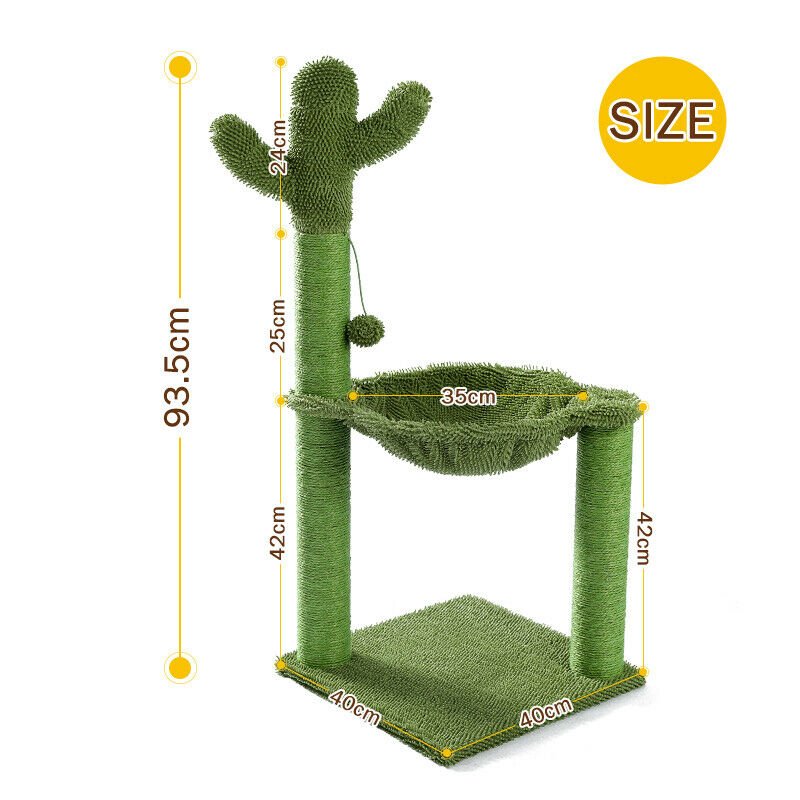 Cactus Hammock Cat Tree Scratcher - House Of Pets Delight (HOPD)