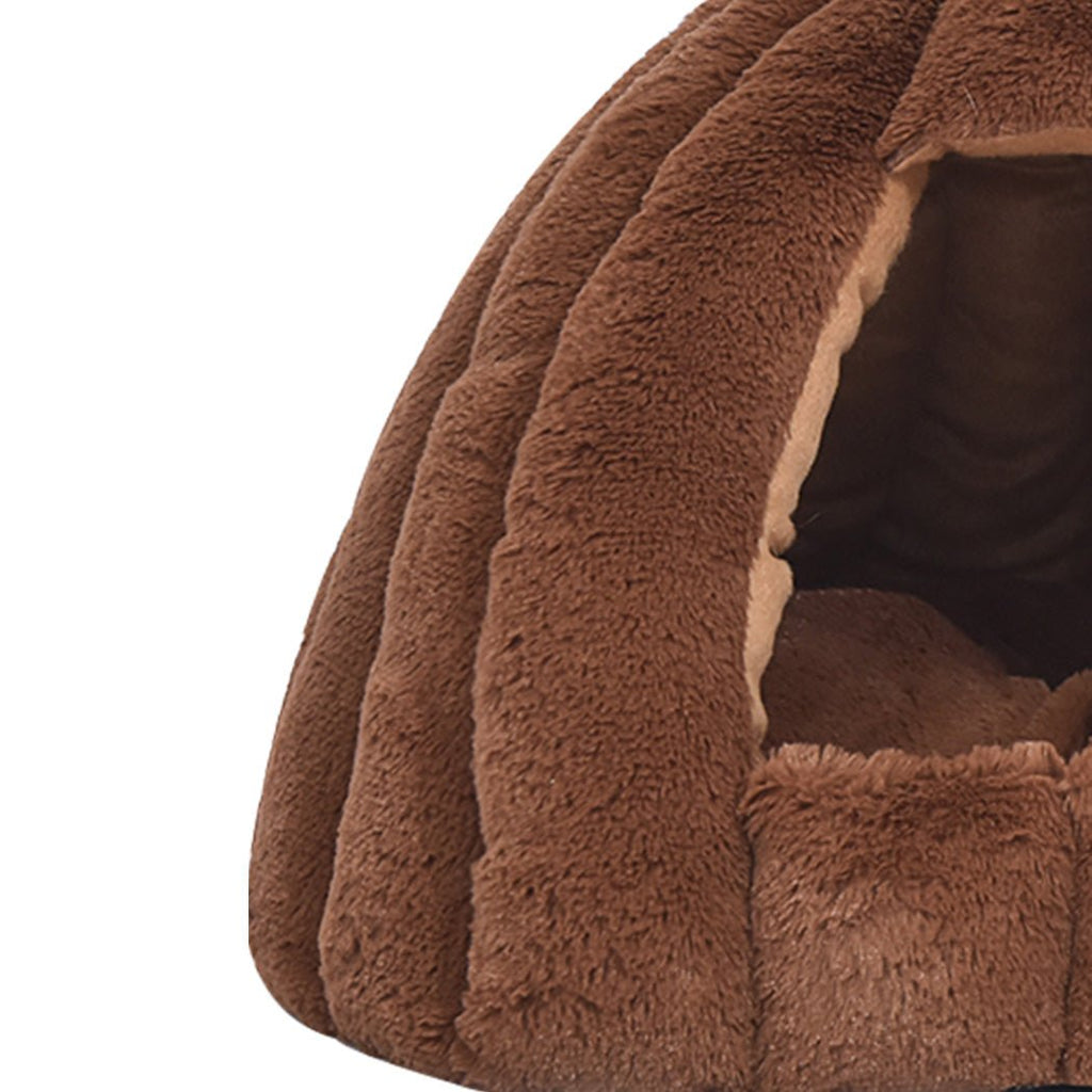 Cat Castle Igloo Round Nest Cave Brown - House Of Pets Delight (HOPD)