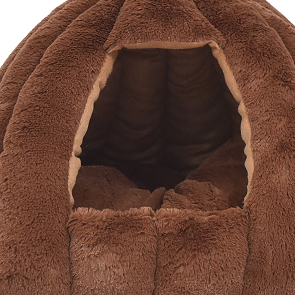 Cat Castle Igloo Round Nest Cave Brown - House Of Pets Delight (HOPD)