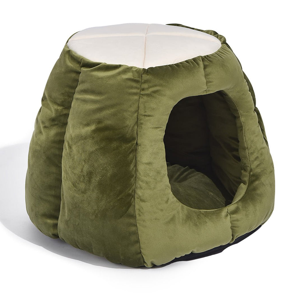 Cat Castle Igloo Round Nest Cave Green L - House Of Pets Delight (HOPD)