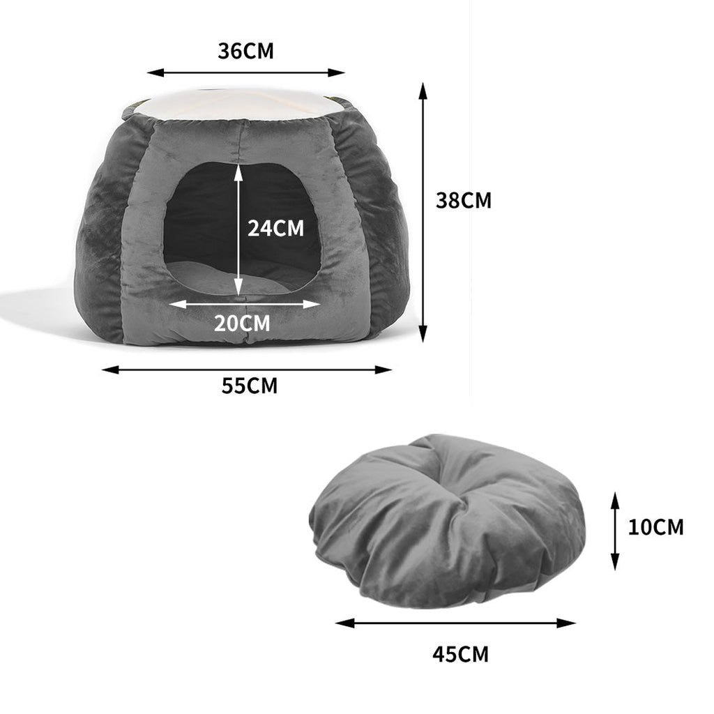 Cat Castle Igloo Round Nest Cave Grey L - House Of Pets Delight (HOPD)