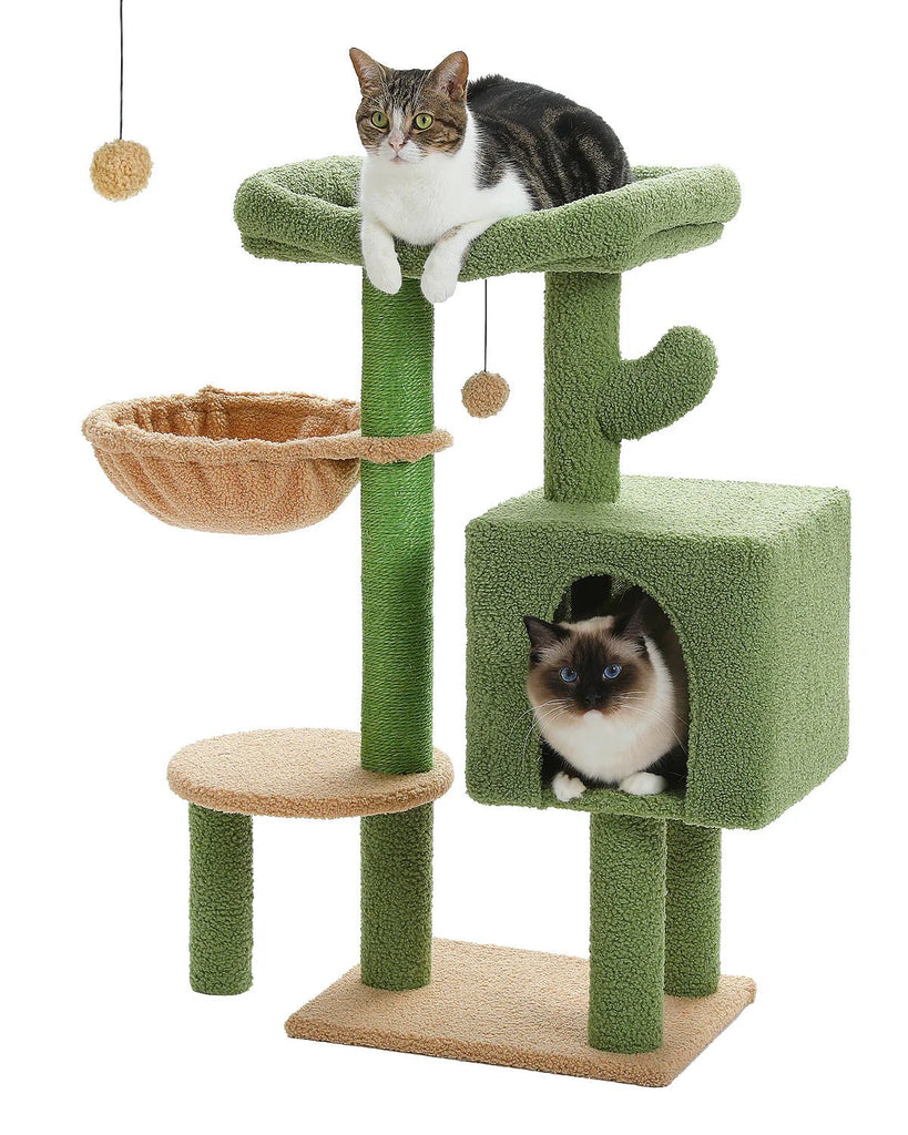 Cat Condo Scratching Post Furniture with Hammock - Cactus - House Of Pets Delight (HOPD)