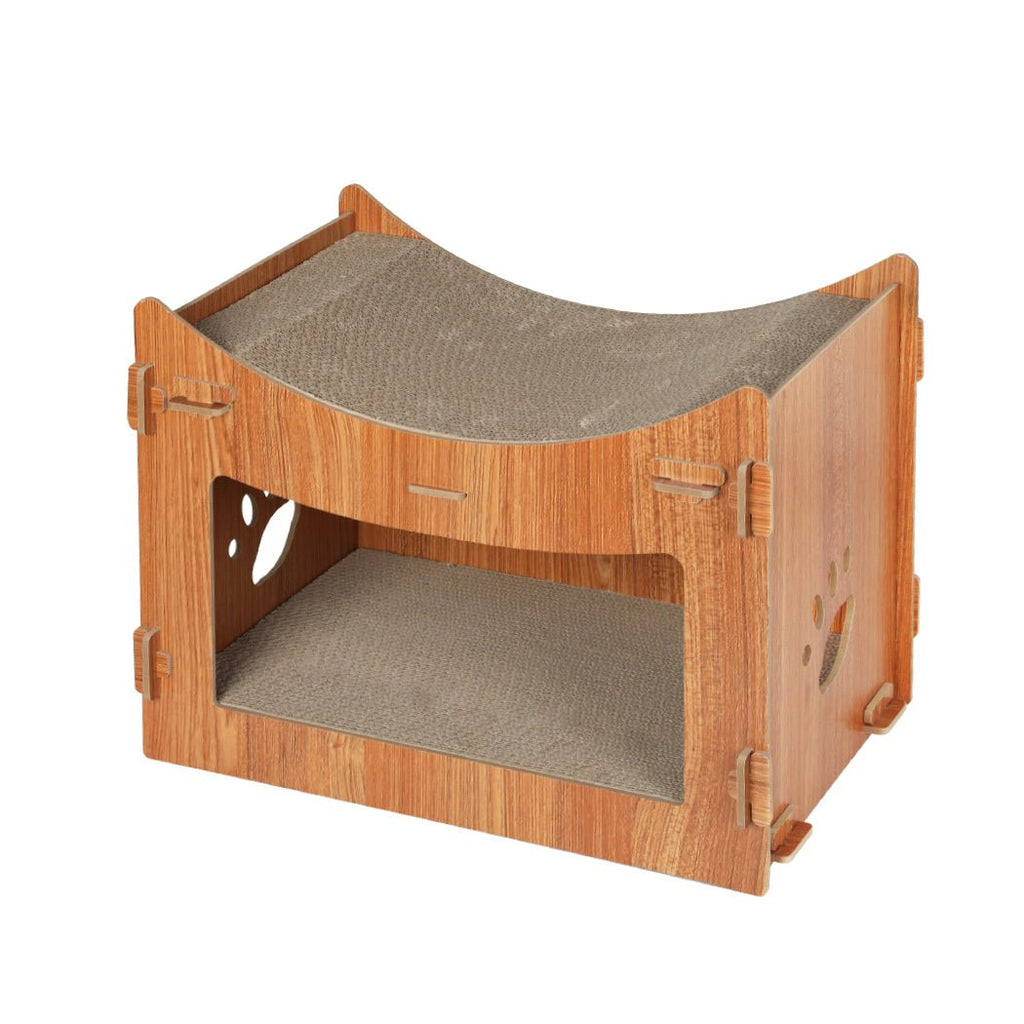 Cat Scratching Board Corrugated Cardboard Condo House - Large - House Of Pets Delight (HOPD)