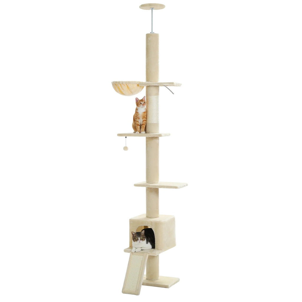 Ceiling High Cat Scratcher Condo Bed - Beige - House Of Pets Delight (HOPD)