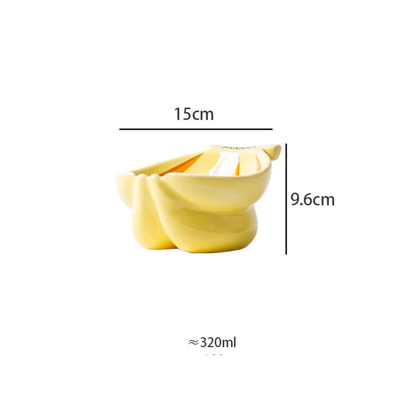 Ceramic Elevated Pet Food Bowl - Banana - House Of Pets Delight (HOPD)