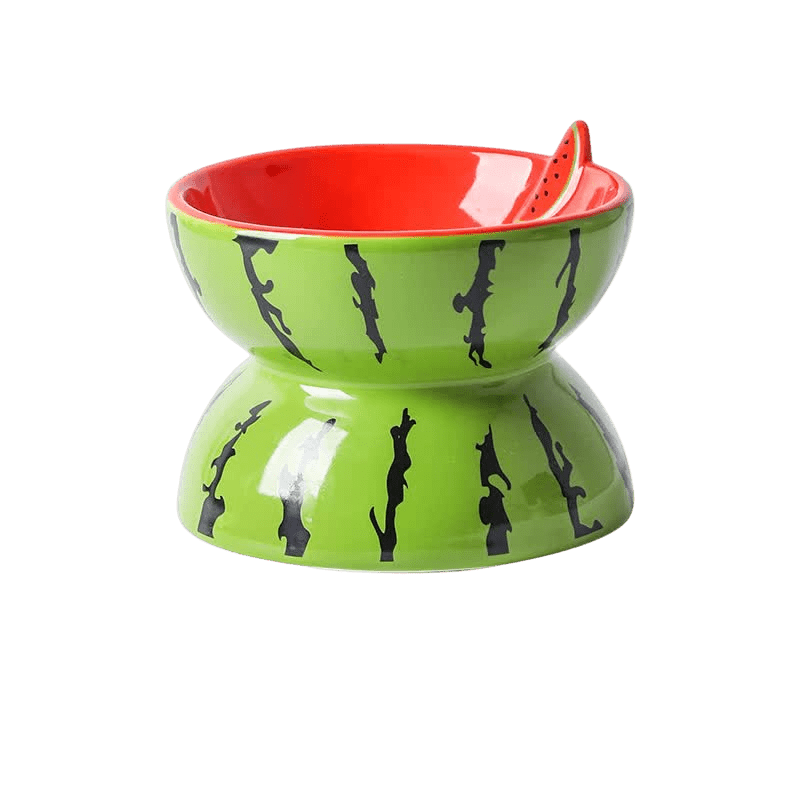 Ceramic Elevated Pet Food Bowl - Watermelon - House Of Pets Delight (HOPD)