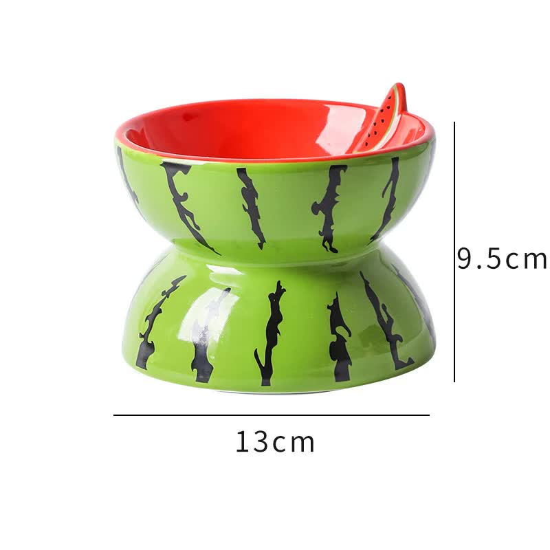 Ceramic Elevated Pet Food Bowl - Watermelon - House Of Pets Delight (HOPD)