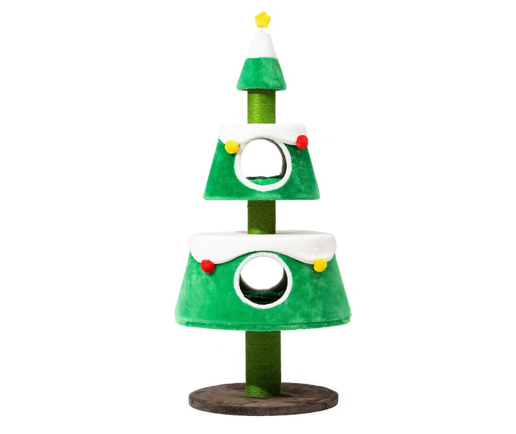 Christmas Cat Tree - Festive Fun and Cozy Hideaway for Furry Friends - 159cm Height - House Of Pets Delight (HOPD)