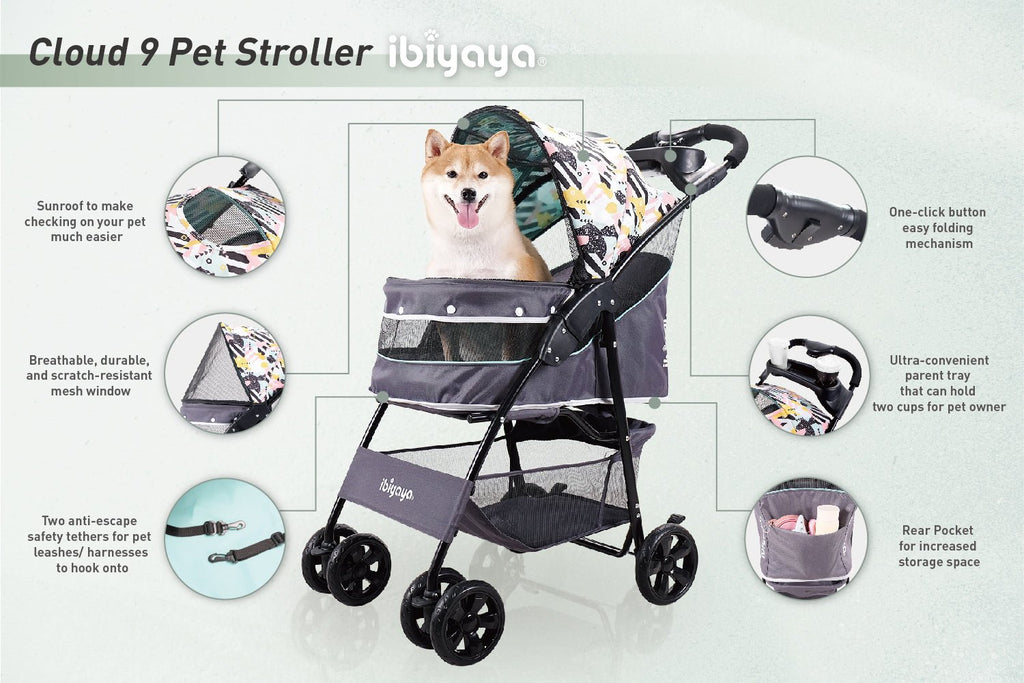 Cloud 9 Pet Stroller for Cats & Dogs up to 20kg - Mint Green - House Of Pets Delight (HOPD)