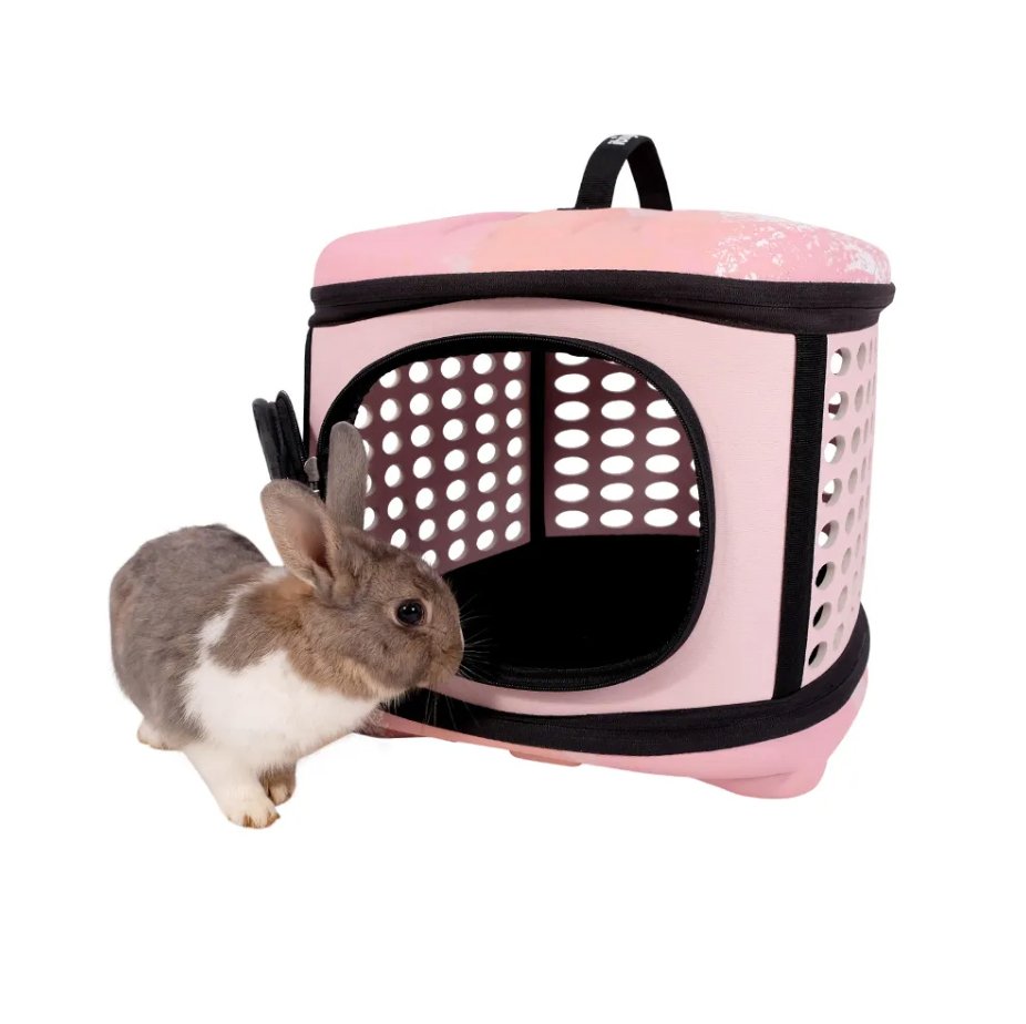 Collapsible Traveling Pet Hand Carrier in Pink Sunset - House Of Pets Delight (HOPD)